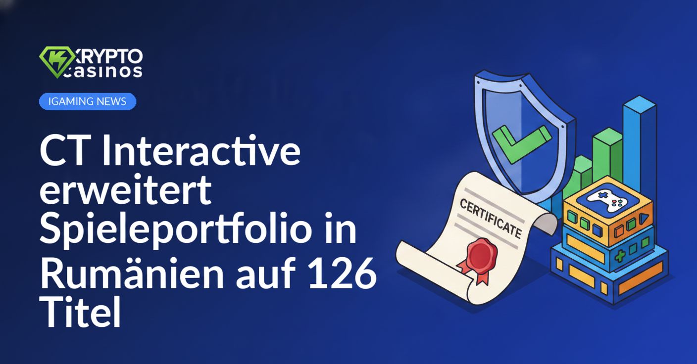 Offizielle Urkunde mit rotem Stempel, Schild mit grünem Häkchen, Spieleboxen neben aufsteigendem Balkendiagramm.