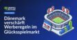 Sportstadion mit durchgestrichenem Werbebanner, Kalenderblatt und Balkendiagramm mit hervorgehobenem hohen Balken.