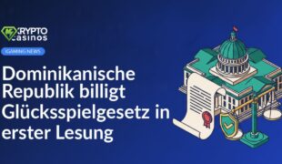Parlamentsgebäude vor blauem Himmel, rechts ein versiegeltes Dokument sowie eine Waage mit Schild und grünem Häkchen.