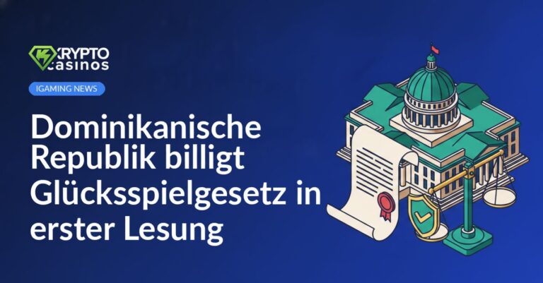 Parlamentsgebäude vor blauem Himmel, rechts ein versiegeltes Dokument sowie eine Waage mit Schild und grünem Häkchen.
