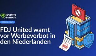 Modernes Bürogebäude mit rotem Verbotsschild, Dokument mit Stempel „Verbot“ und geschütztem Ladenlokal davor.