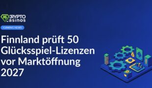 Farbige Spielfichtern neben einem Spielautomaten mit finnischer Flagge im Hintergrund und Kalenderblatt 2027.
