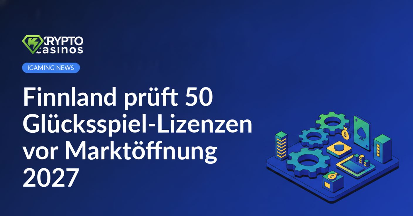 Farbige Spielfichtern neben einem Spielautomaten mit finnischer Flagge im Hintergrund und Kalenderblatt 2027.