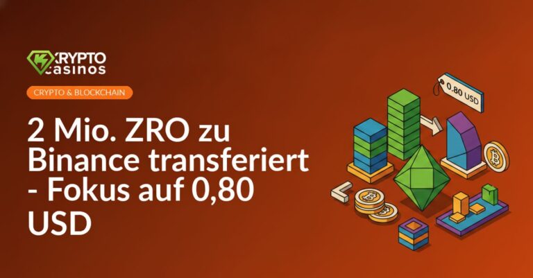 Zwei Millionen ZRO-Token auf grünem Hintergrund mit Binance-Logo und Preisanzeige bei 0,80 US-Dollar.