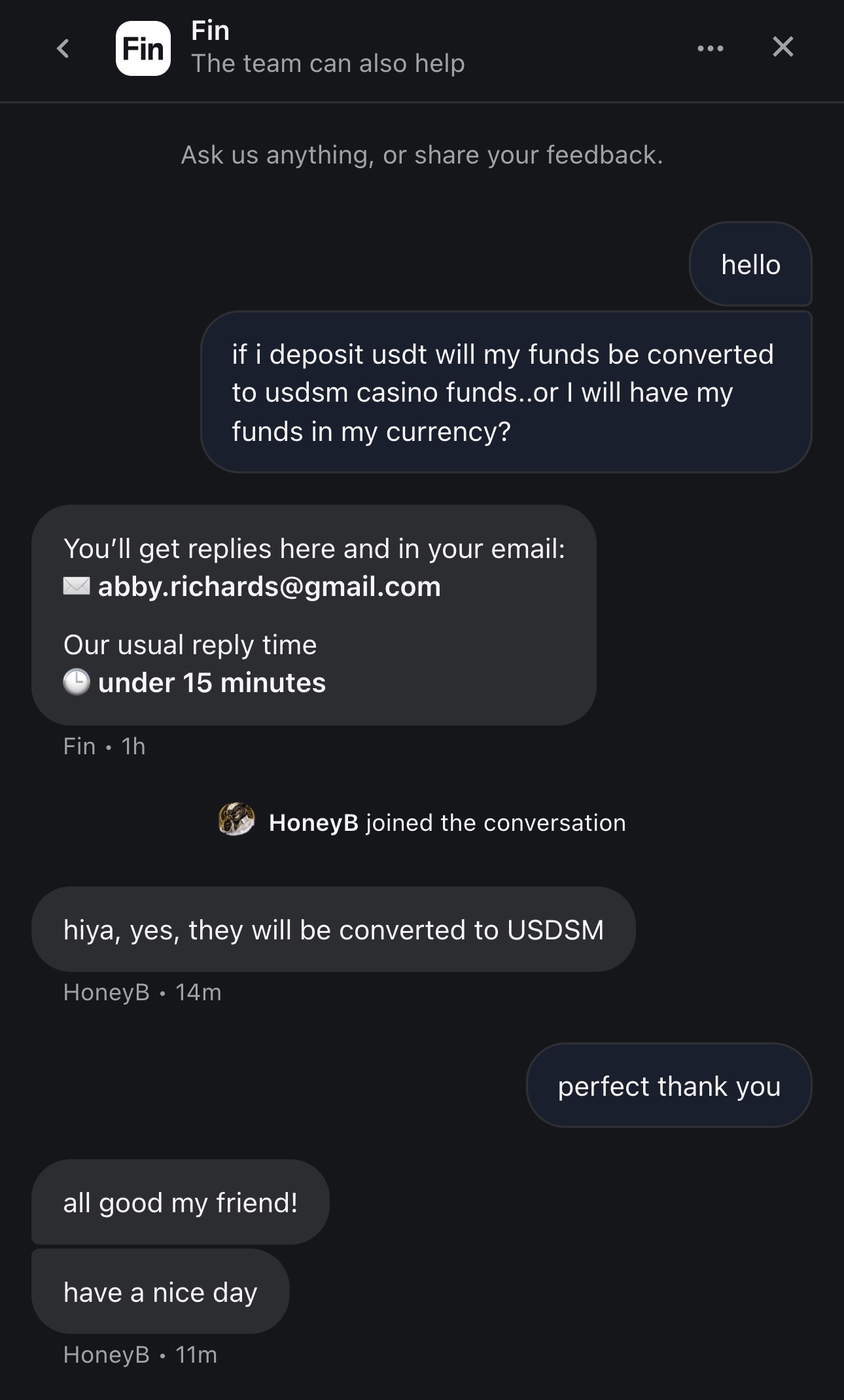 lucky coin live chat confirming usdt deposits are converted to usdsm casino funds