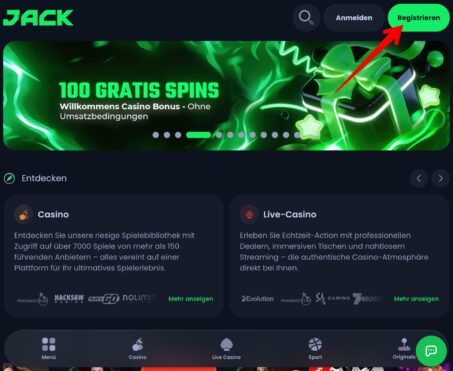Schritt für Schritt Erklärung für die Registrierung in einem Monero Casino - Step 1