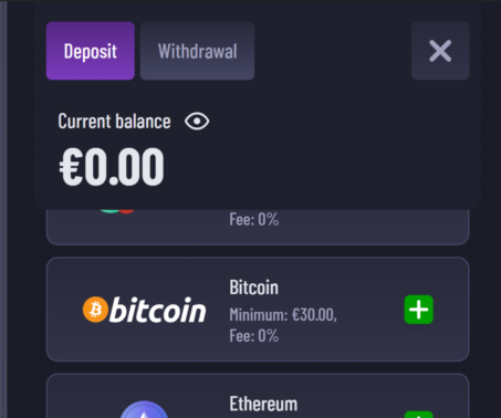 How-to screenshot showing minimum deposit requirements for Bitcoin at Mr. Pacho