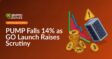 Cracked stack of coins beside a falling line chart breaking support and a tilted server with a red warning icon.