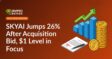 Rising bar chart with upward arrow, signed contract with pen, and stacked dollar coins beside a brick wall background