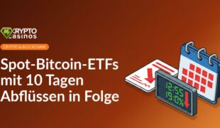 Kalender mit zehn rot markierten Tagen, Investitionsdokument mit rotem Abwärtspfeil, fallende digitale Kursanzeige.