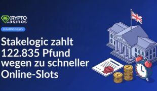Regierungsgebäude mit UK-Flagge, Dokument mit rotem Stempel, Pfundmünzenstapel und Wecker auf weißem Hintergrund.