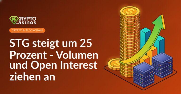 Gestapelte Goldmünzen mit aufwärts zeigendem Pfeil, steigendes Balkendiagramm und beleuchtete Serverracks.