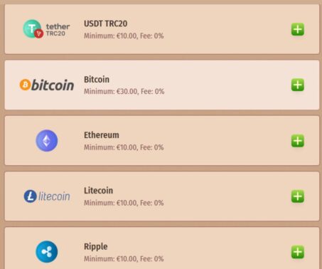 how-to-screenshot showing several Stonevegas deposit options, including Bitcoin, with their minimum deposit amounts