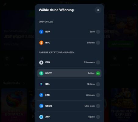 Dritter Schritt der Registrierung bei Winz