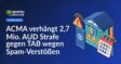 Regierungsgebäude mit Schutzschild, klingelndes Telefon mit Warnsymbol, Kalender mit roten Strafmarkierungen.