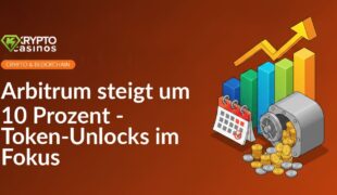 Aufwärtstrend Balkendiagramm mit leuchtendem Höchstwert, Kalender mit markiertem Datum, offener Tresor mit Münzen.