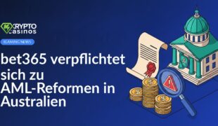 Versiegelter Vertragsdokument, Regierungsgebäude mit Schild, Lupe über Münzen mit Warnsymbol vor weißem Hintergrund