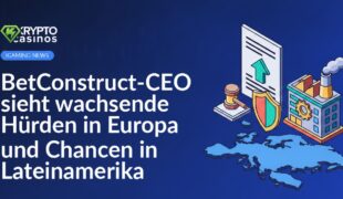 Gestempeltes Regierungsdokument, aufsteigender Pfeil, Schild und Hammer über Europa-Karte, Fabrik mit Zahnrädern dargestellt