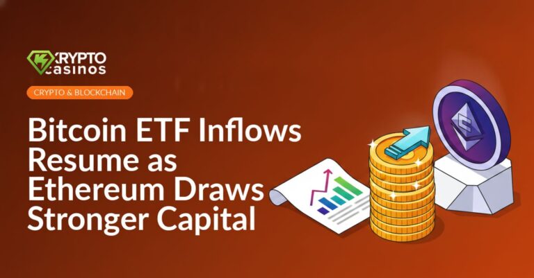 Stack of gold coins with upward arrow, investment document with chart, digital token coin on pedestal against dark background