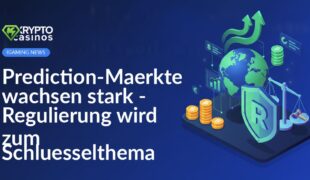 Digitale Kurven auf blauem Hintergrund mit Symbolen von Euro, Diagrammen und Waage als Symbol für Regulierung