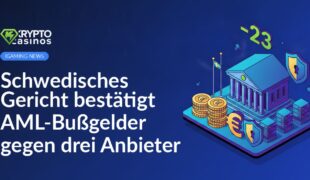 Schwedisches Gericht mit Richterbank und Justizsymbolen, drei digitale Plattformlogos im Vordergrund, Akten und Laptop sichtbar