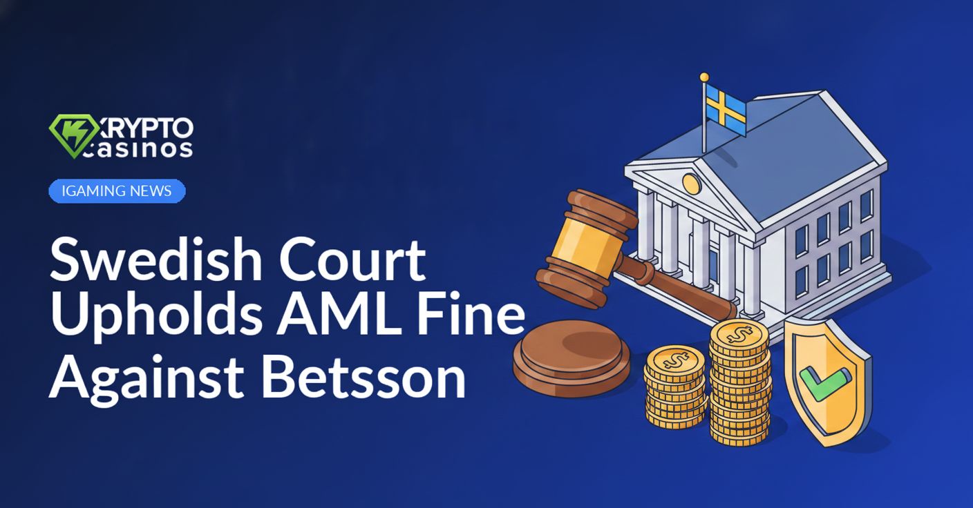 Courthouse with Swedish flag, judge’s gavel striking stack of coins, shield with checkmark in front of blue background