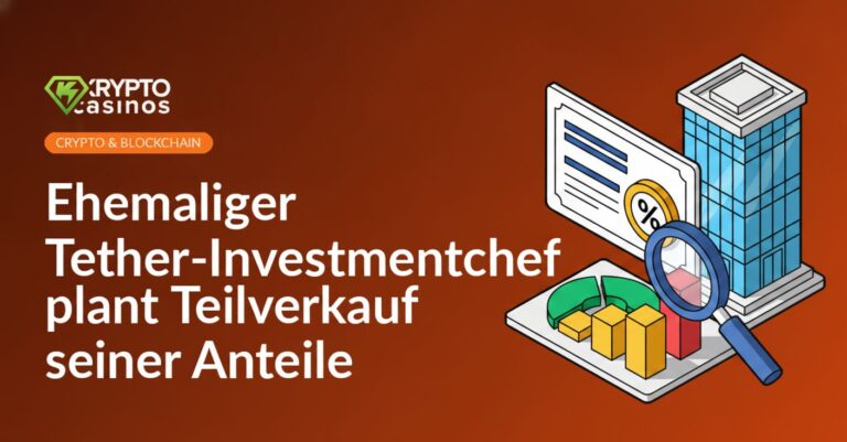 Aktienzertifikat mit Prozent-Symbol, modernes Bürogebäude und Lupe auf Finanzdiagramm im Hintergrund