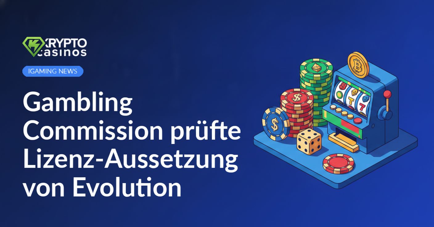 Nahaufnahme einer Hand, die Spielchips vor einem Automaten mit Evolution-Logo legt, im Casinoumfeld.