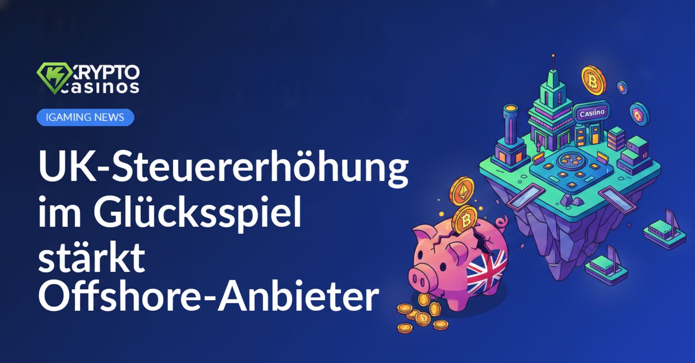 Hand mit Geldscheinen neben Würfeln und Spielchips auf dunklem Tisch vor britischer Flagge im Hintergrund