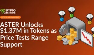 Open vault with stacked coins, parachutes lowering small boxes, and a downward trend line chart on a board.