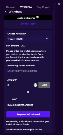 The image shows how UDST is withdrawn from Crashino EN