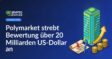 Moderner Büroturm, unterschriebener Vertrag mit Stift, Stapel goldener Münzen und aufsteigender Pfeil im Vordergrund.