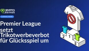 Fußballtrikot mit leerer Vorderseite, rotes Verbotssymbol über der Brust, Podium mit kleinen Trikots in drei Stufen