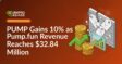 Stack of gold coins with an upward arrow, floating bar chart screen, and cracked price tag wall in the background.