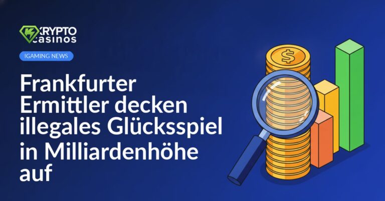 Gestapelte Goldmünzen, eine Lupe und ein steigendes Balkendiagramm.
