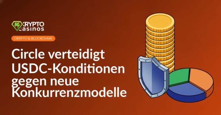 Stapel unbedruckter Goldmünzen neben einem metallischen Schutzschild und einem 3D-Kreisdiagramm.