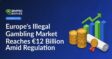 A document with a wax seal alongside stacks of plain gold coins and an upward bar chart.