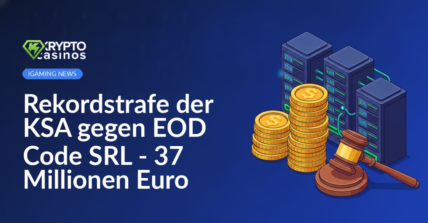 Ein hölzerner Richterhammer neben einem hohen Stapel Goldmünzen vor verbundenen Server-Racks.