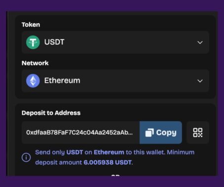 Das Bild zeigt wie ein QR Code zur Zahlung generiert wird bei LuckyCoin CH