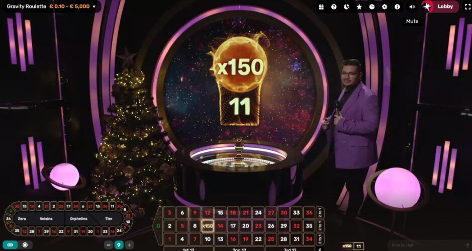 Das Bild zeigt einen Liveausschnitt vom Roulette Tisch im Slotsdon Casino CH